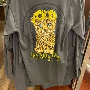 Simply Southern Long Sleeve T-shirt- LS- Leopard -Iron